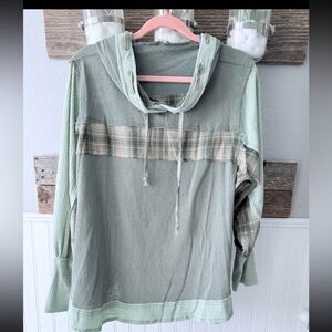 POL Olive Checkered Hoodie